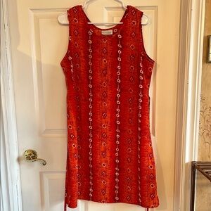 Vintage Gloria Vanderbilt Elegant Orange Sleeveless Dress